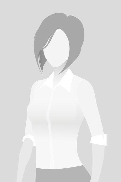 Default placeholder businesswoman half-length portrait photo avatar. Woman gray color